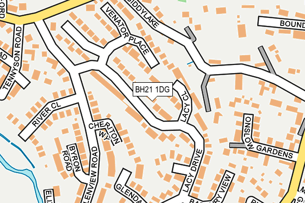 BH21 1DG map - OS OpenMap – Local (Ordnance Survey)