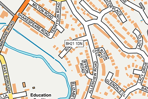 BH21 1DN map - OS OpenMap – Local (Ordnance Survey)