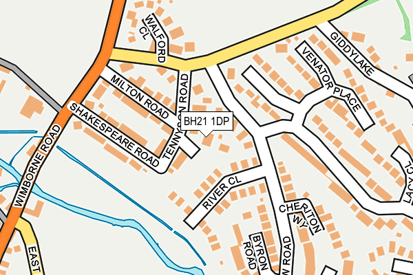 BH21 1DP map - OS OpenMap – Local (Ordnance Survey)