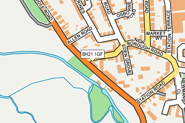 BH21 1GF map - OS OpenMap – Local (Ordnance Survey)