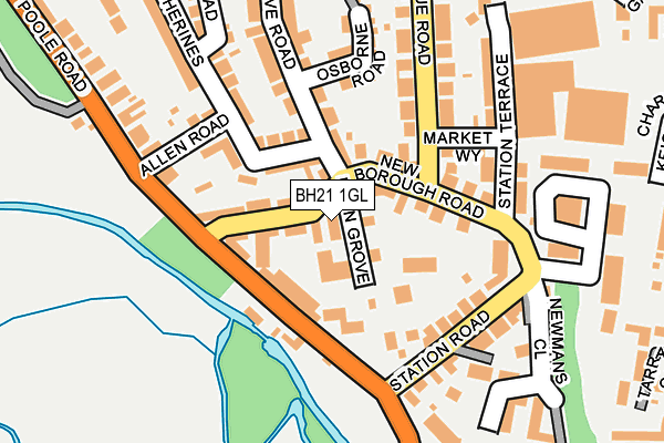 BH21 1GL map - OS OpenMap – Local (Ordnance Survey)