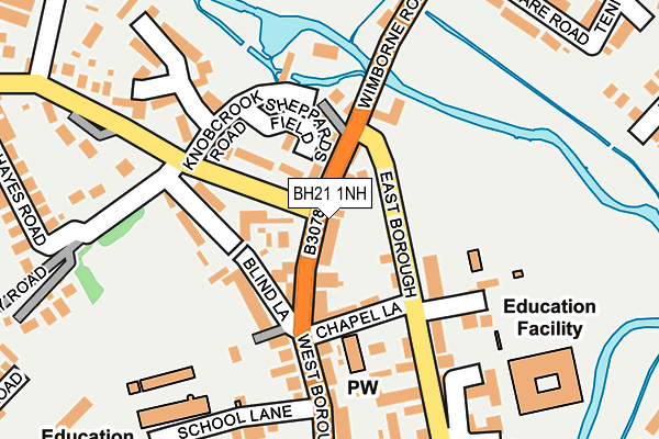 BH21 1NH map - OS OpenMap – Local (Ordnance Survey)