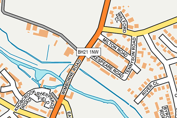 BH21 1NW map - OS OpenMap – Local (Ordnance Survey)