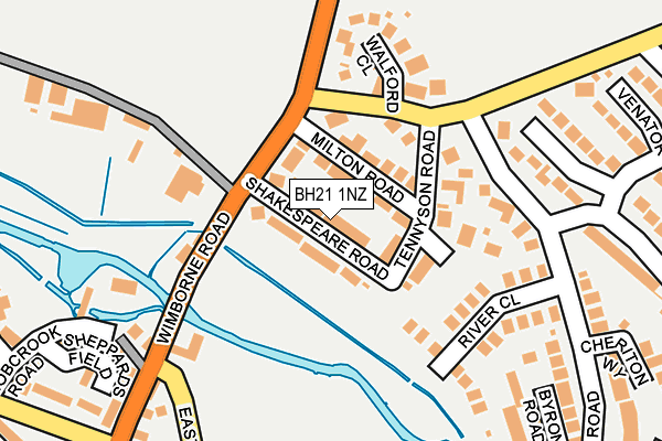 BH21 1NZ map - OS OpenMap – Local (Ordnance Survey)