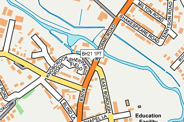 BH21 1PT map - OS OpenMap – Local (Ordnance Survey)