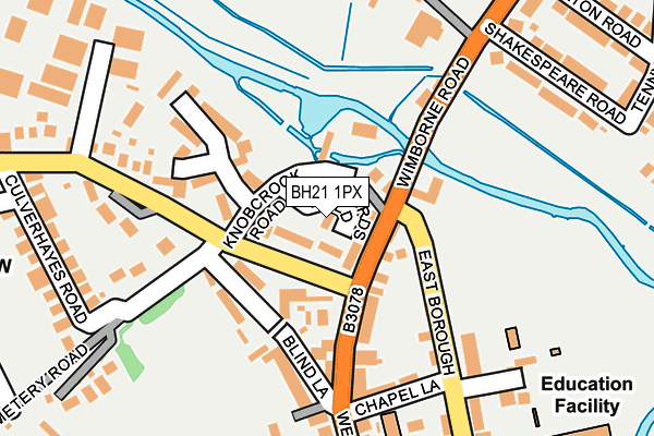BH21 1PX map - OS OpenMap – Local (Ordnance Survey)