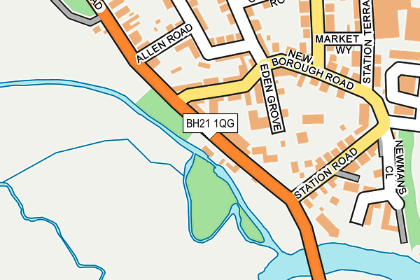 BH21 1QG map - OS OpenMap – Local (Ordnance Survey)