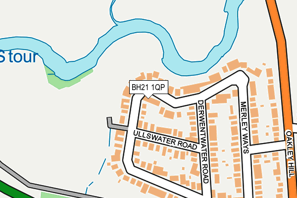 BH21 1QP map - OS OpenMap – Local (Ordnance Survey)