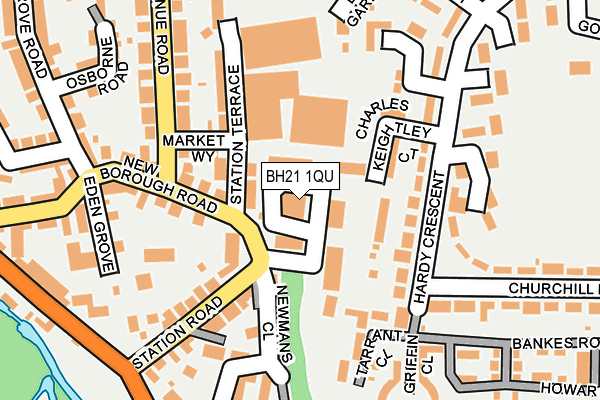 BH21 1QU map - OS OpenMap – Local (Ordnance Survey)
