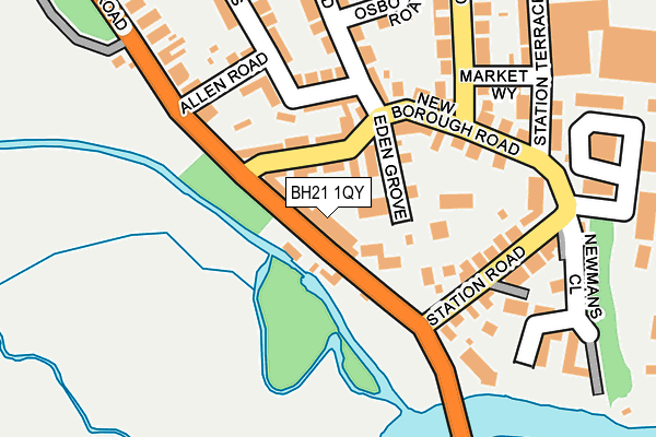 BH21 1QY map - OS OpenMap – Local (Ordnance Survey)