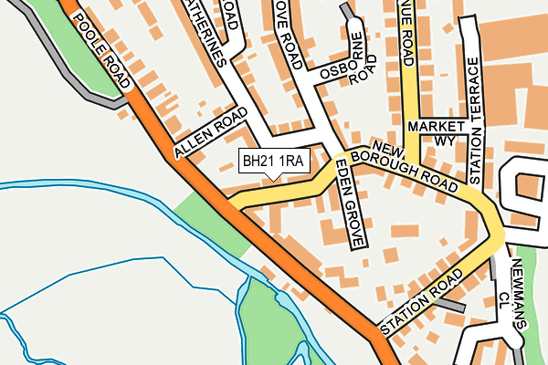 BH21 1RA map - OS OpenMap – Local (Ordnance Survey)