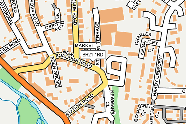 BH21 1RD map - OS OpenMap – Local (Ordnance Survey)