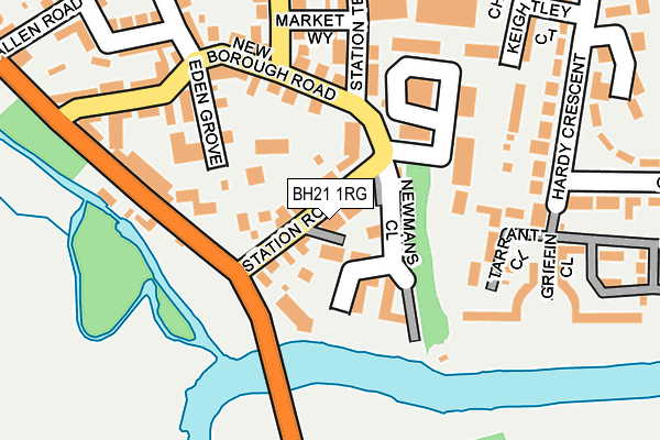 BH21 1RG map - OS OpenMap – Local (Ordnance Survey)