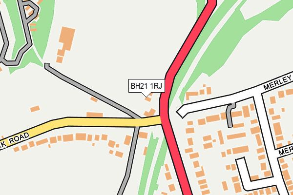 BH21 1RJ map - OS OpenMap – Local (Ordnance Survey)