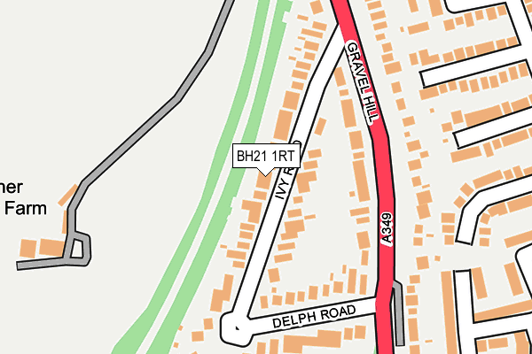 BH21 1RT map - OS OpenMap – Local (Ordnance Survey)
