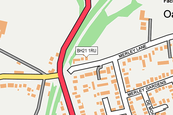 BH21 1RU map - OS OpenMap – Local (Ordnance Survey)