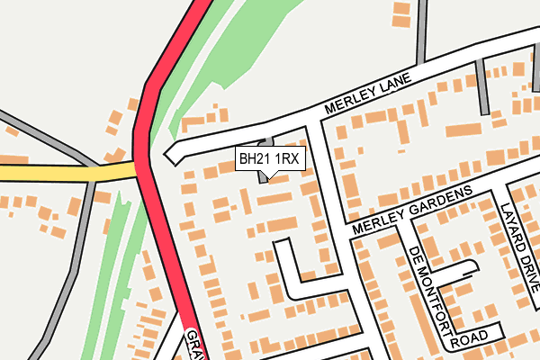 BH21 1RX map - OS OpenMap – Local (Ordnance Survey)