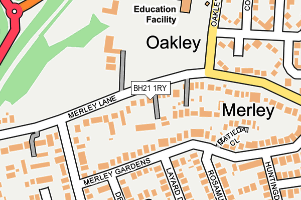 BH21 1RY map - OS OpenMap – Local (Ordnance Survey)