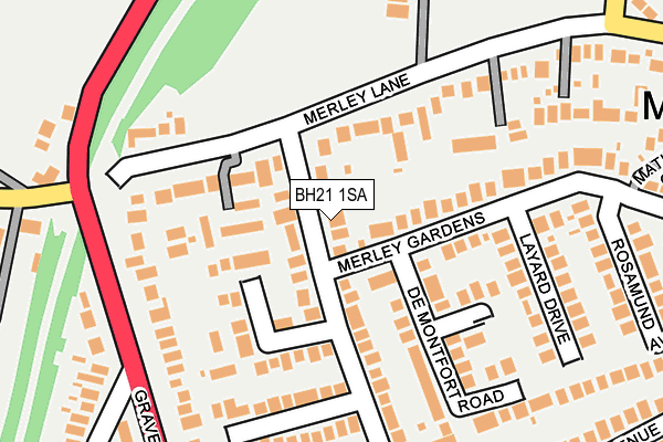 BH21 1SA map - OS OpenMap – Local (Ordnance Survey)