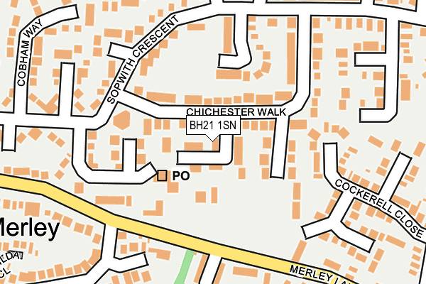 BH21 1SN map - OS OpenMap – Local (Ordnance Survey)