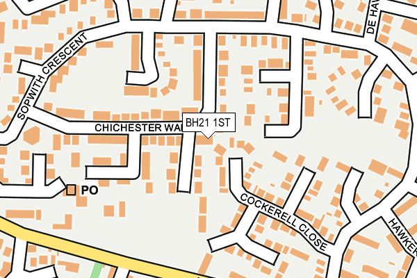 BH21 1ST map - OS OpenMap – Local (Ordnance Survey)