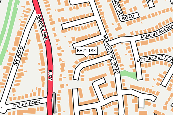 BH21 1SX map - OS OpenMap – Local (Ordnance Survey)