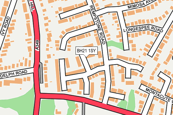 BH21 1SY map - OS OpenMap – Local (Ordnance Survey)