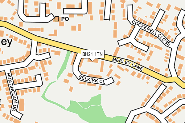 BH21 1TN map - OS OpenMap – Local (Ordnance Survey)
