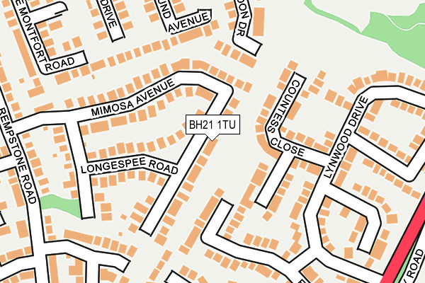 BH21 1TU map - OS OpenMap – Local (Ordnance Survey)