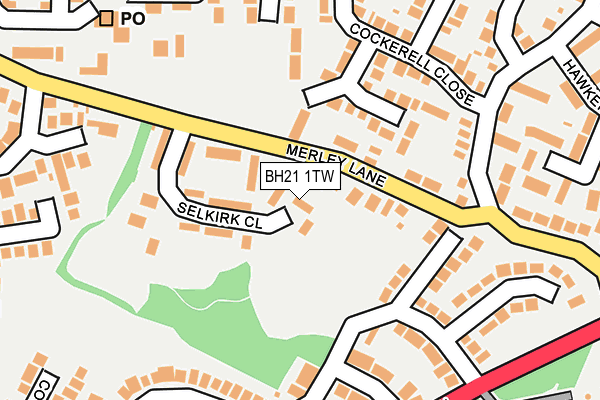 BH21 1TW map - OS OpenMap – Local (Ordnance Survey)