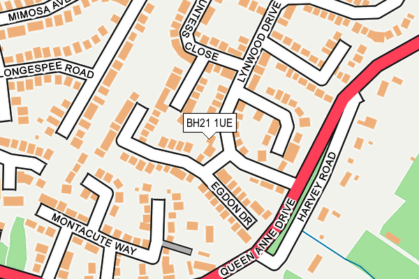 BH21 1UE map - OS OpenMap – Local (Ordnance Survey)