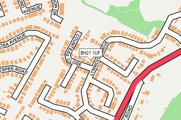 BH21 1UF map - OS OpenMap – Local (Ordnance Survey)