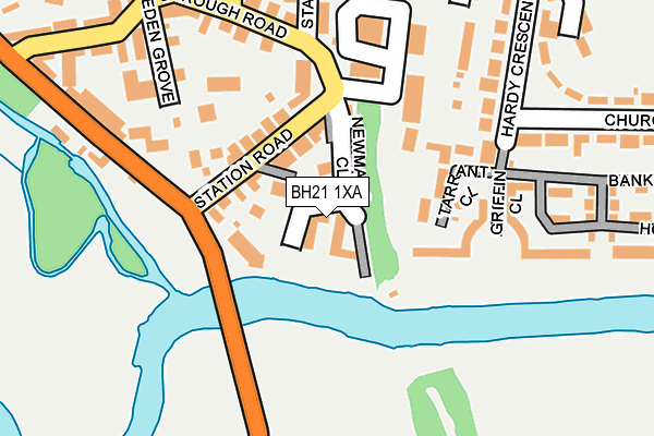 BH21 1XA map - OS OpenMap – Local (Ordnance Survey)