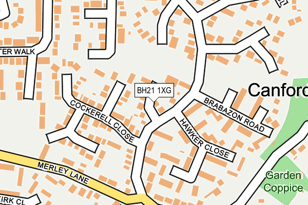 BH21 1XG map - OS OpenMap – Local (Ordnance Survey)