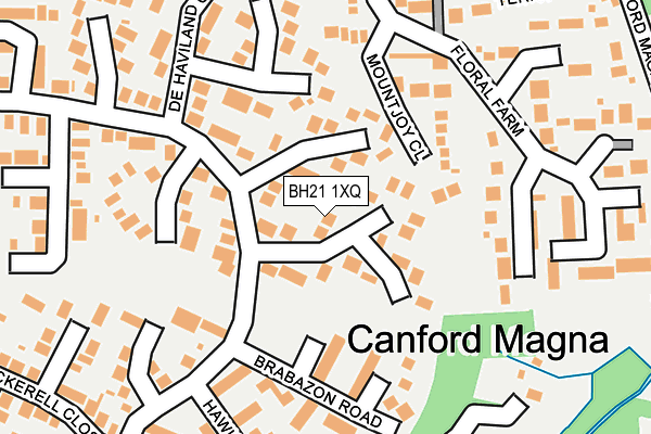 BH21 1XQ map - OS OpenMap – Local (Ordnance Survey)