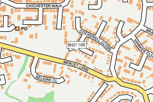 BH21 1XR map - OS OpenMap – Local (Ordnance Survey)