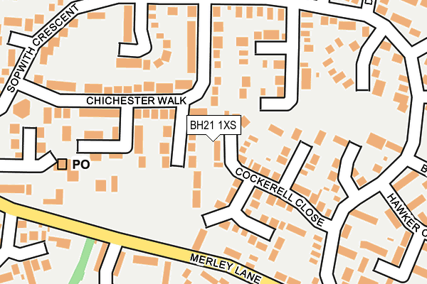 BH21 1XS map - OS OpenMap – Local (Ordnance Survey)