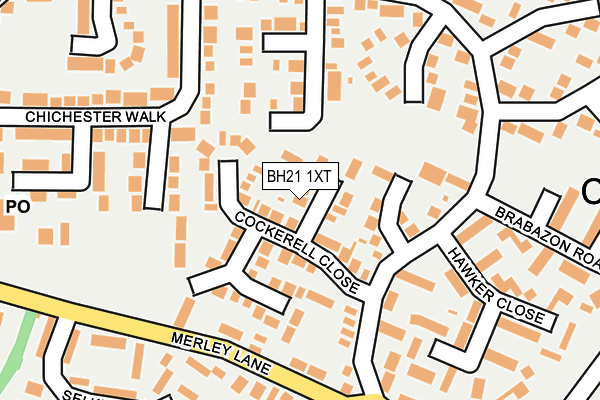 BH21 1XT map - OS OpenMap – Local (Ordnance Survey)