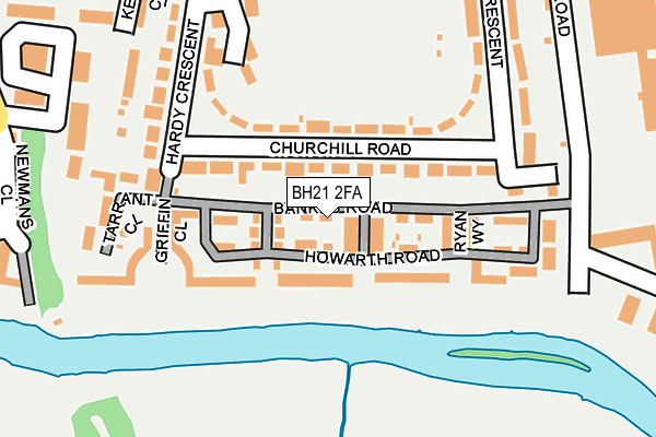 BH21 2FA map - OS OpenMap – Local (Ordnance Survey)