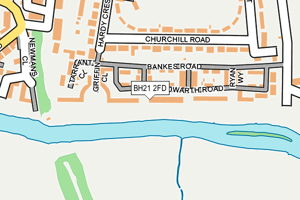 BH21 2FD map - OS OpenMap – Local (Ordnance Survey)
