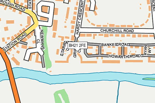 BH21 2FE map - OS OpenMap – Local (Ordnance Survey)