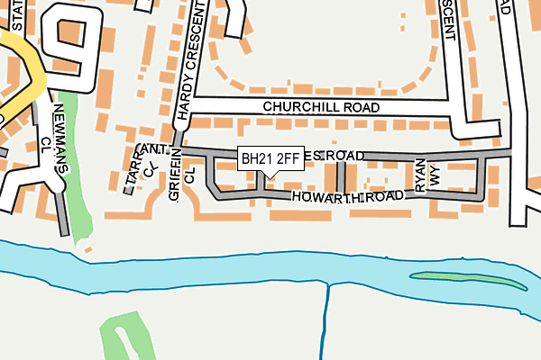 BH21 2FF map - OS OpenMap – Local (Ordnance Survey)