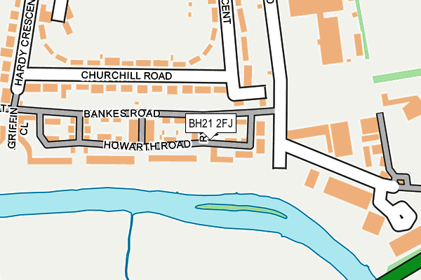 BH21 2FJ map - OS OpenMap – Local (Ordnance Survey)
