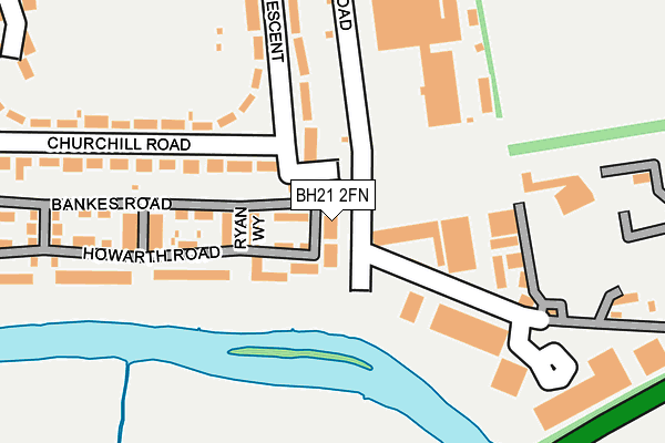 BH21 2FN map - OS OpenMap – Local (Ordnance Survey)