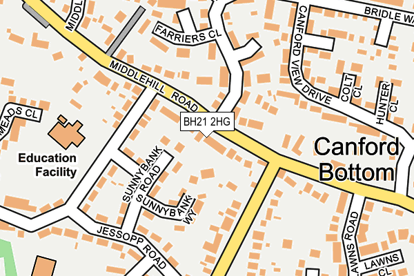 BH21 2HG map - OS OpenMap – Local (Ordnance Survey)