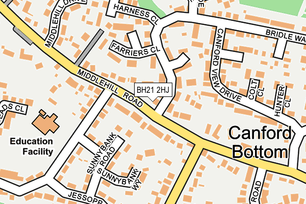 BH21 2HJ map - OS OpenMap – Local (Ordnance Survey)