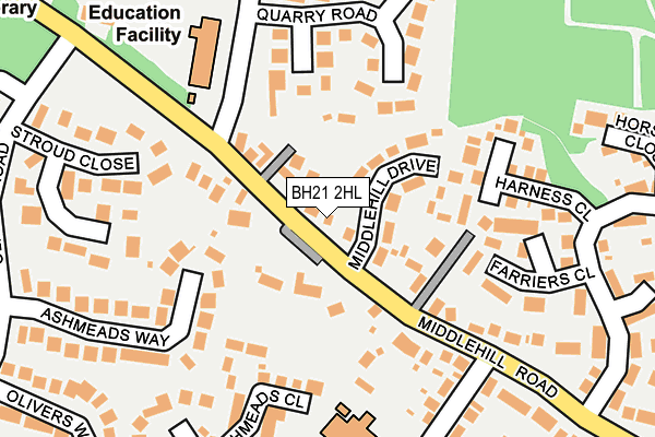 BH21 2HL map - OS OpenMap – Local (Ordnance Survey)