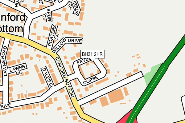 BH21 2HR map - OS OpenMap – Local (Ordnance Survey)
