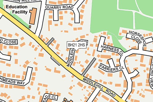 BH21 2HS map - OS OpenMap – Local (Ordnance Survey)