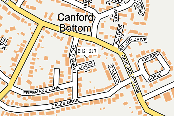 BH21 2JR map - OS OpenMap – Local (Ordnance Survey)